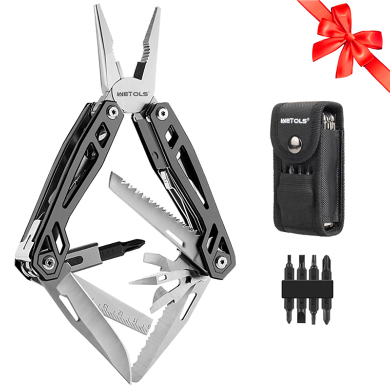 WETOLS Multitool 21-in-1 Stainless Steel Pocket Knife, Father's Day Gift Ideas Gifts for Mens Gifts for Dad Him, Self-locking Pliers Multi Tools, Mens Birthday Gift Ideas, EDC Knife for Outdoors